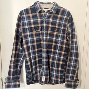 Abercrombie & Fitch Navy and Brown Flannel